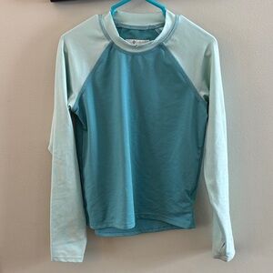 Columbia Two-Tone Aqua and Light Aqua Long Sleeve Omni-shade Rash Guard XS (6/7)